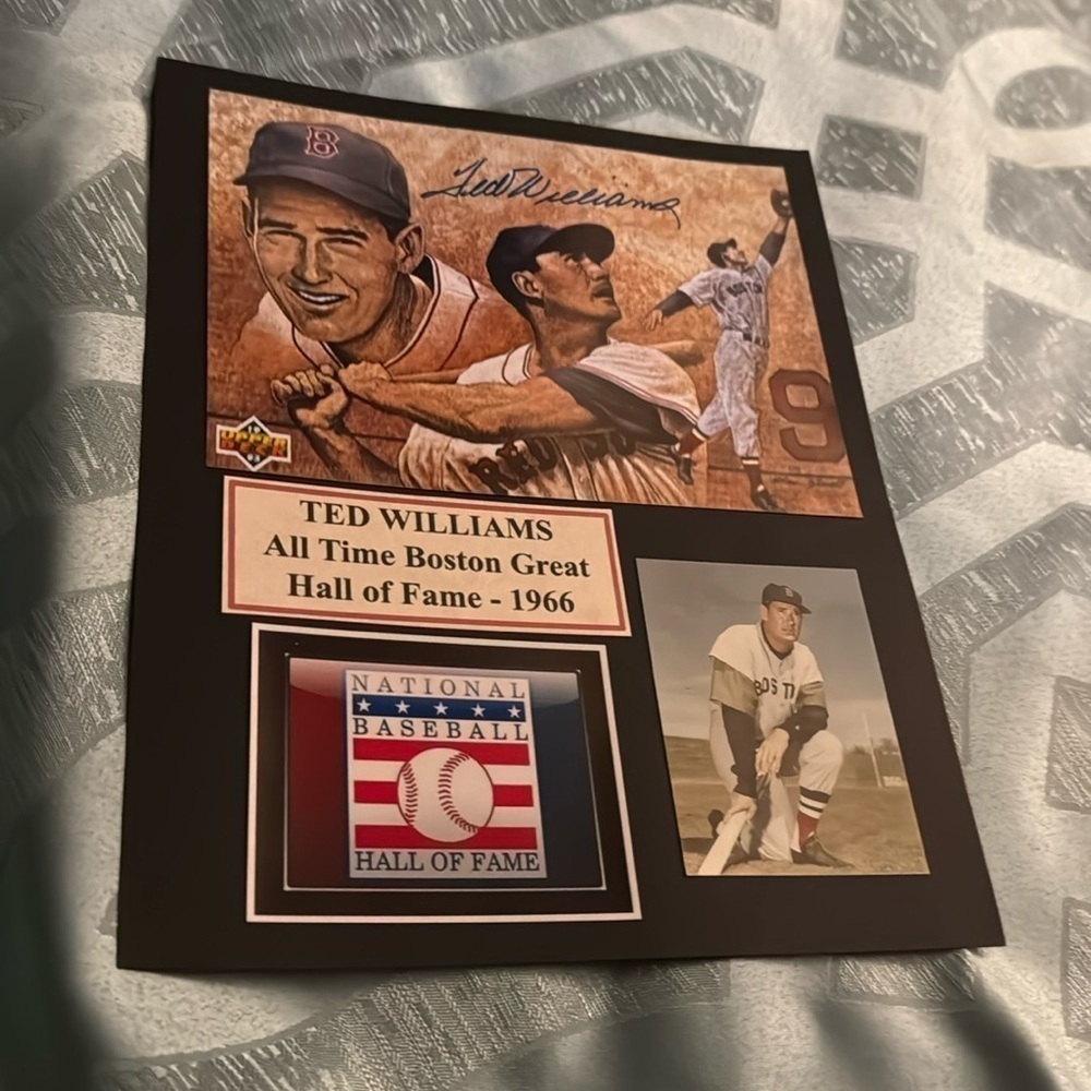 Boston Red Sox, Ted Williams William autographed stat sheet​